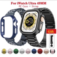 【READY STOCK】Case+Stainless Steel band compatible for iwatch Ultra 49mm Metal Bracelet strap for iWatch Ultra 49mm