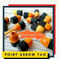 POINT TAG POINT ARROW/ TAG 2.5 cm DIAMETER/ 6 mm SHAFT HOLE