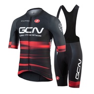 GCN short sleeve cycling jersey set men's bike clothes suit