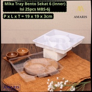 Mika Tray Bento 6 Sections Contents 25 Pcs MBS-6j Ethicelnan