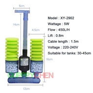 Lọc sủi vi sinh có MÁY BƠM bio bông ĐƠN  bông ĐÔI kèm vật liệu lọc XY-2901  XY-2902