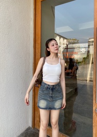 [พร้อมส่ง] Babarry - Fraky Buddy Skrit กระโปรงยีนส์สั้น