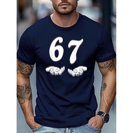 Men'S Casual Sports T-Shirt Featuring a Humorous 67 Meme Design - a Joke Centered Around The Number 