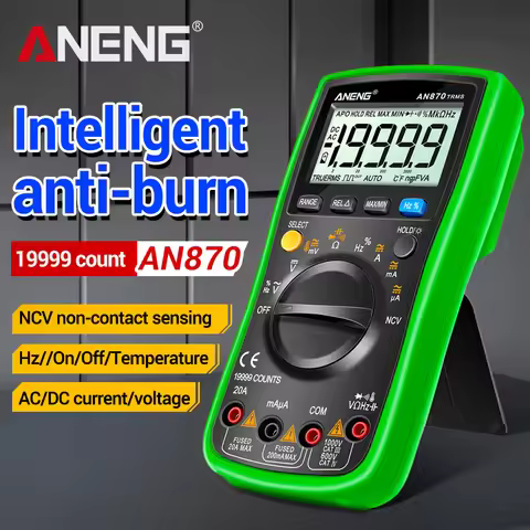ANENG AN870 Multimeter 19999 Counts Digital Profesional True Rms AC/DC Voltage Current NCV Transisto