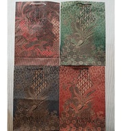 HIJAU Paper Bag Bird motif Folio Batik Paper Bag Size 24.5x9.5x35 (1 lsn) - Green