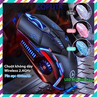 Chuột không dây Coputa chuột máy tính gaming laptop chuyên game Full LED A9