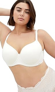 Women's Plus Size Bra - Smooth & Chic Cotton T-Shirt, Ivory, 36H