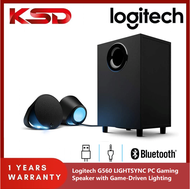 Logitech G560 Gaming Desktop PC Speakers, with Lightsync RGB Lighting, Subwoofer, Bluetooth, and USB