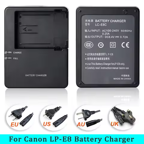 LC-E8C LC-E8E Battery Charger For Canon LP-E8 Battery EOS 550D 600D 700D T2i T3i Cameras Battery Cha