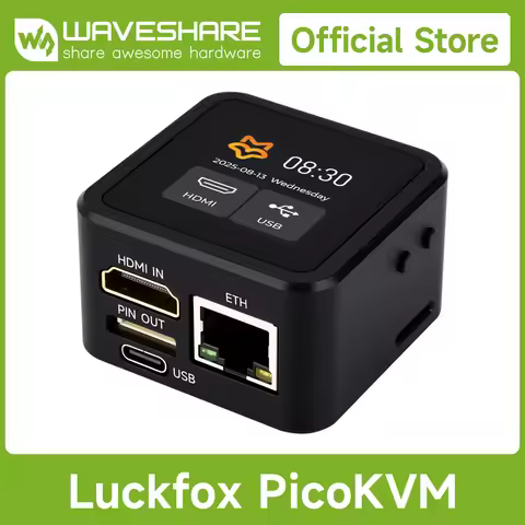 Waveshare Luckfox PicoKVM Lightweight IP KVM Remote Management Tool, Supports 1920 × 1080@60fps HDMI