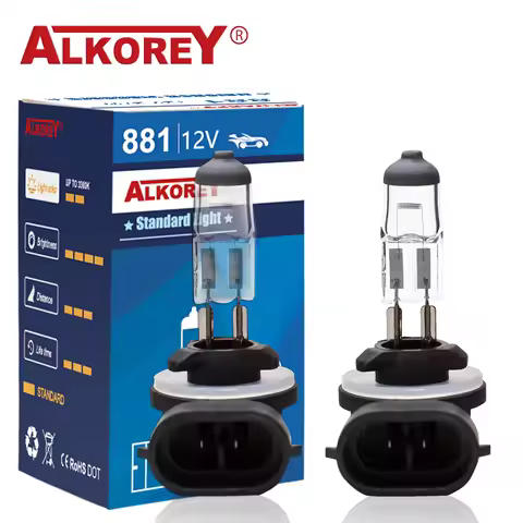 Alkorey 2PCS 881 H27W/2 12V 27W Clear Auto Headlight Bulbs Warm White 3350K Car Fog Lights Driving L