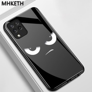 Case For Samsung A22 M22 A22 5G Unique Emoji Cartoon Glass Phone Phone Case