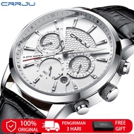 CRRJU Jam Tangan Pria Original 2022 Tali Kulit Anti Air Olahraga Kronograf Jam Tangan 2212