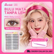 MATA DOROLAB Cluster Eyelash Extensions 100-120 Glueless DIY Set Economical Tweezers Free Beginner-F