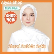 Shawl Luxe Bubble Satin Off White Shawl Putih Shawl Satin Putih White Shawl Tudung Nikah Plain Inner