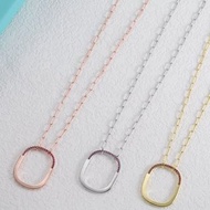 Tiffany Lock粉鑽橢圓項鍊