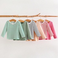 Baby Girl Autumn Striped Solid Color 6 Packs All-Match Inner Wear Fashionable Simple Style Comfortab
