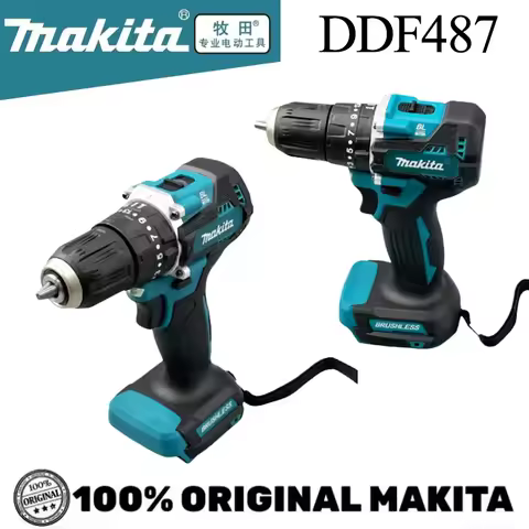 Makita DDF487 Electric Drill 18V Battery Multifunction Brushless Variable Speed Screwdriver Strong P