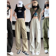 seluar cargo perempuan cargo pants women Women's Summer High-Waist Quick-Dry Casual Hiking Overalls