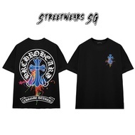 C.H Cross Blue Splash Printed T-Shirt High Quality Unisex Loose Cotton SWSG0004- Streetwears SG