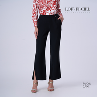 LOF-FI-CIEL Womans pants Jubili flare กางเกงผู้หญิง ขายาว ผ่าข้างเล็กน้อย สีดำ FAFOBL