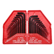 (FTQN) 30Pcs Hexagonal Wrench Tool Set SAE & Metric Allen Wrenches L-Shaped Mechanical Hand Tools