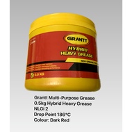 0.5kg GRANTT HYBRID HEAVY GREASE.NLGI 2. 500g GRANTT UMW MULTI PURPOSE GREASE.COLOUR: DARK RED