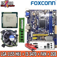 Motherboard Mainboard Mobo H61 LGA 1155+i5 3470+4gb Ram