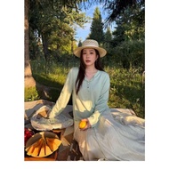 HY8803L _ Large Size Women's Clothing Solid Color Soft Waxy Slimmer Look Autumn Knitted Cardigan Loo
