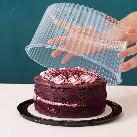 9/10 inch transparent plastic cake box, cake pastry, mousse baking accessories, party birthday gifts