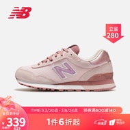 NEW BALANCE NB官方女鞋515系列简约经典潮流时尚舒适复古拼接休闲运动鞋 贝桃粉 WL515CSC 36.5（脚长23cm)