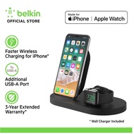 Belkin BOOST↑UP™ Wireless Charging Dock for iPhone + Apple Watch + USB-A port Supports iPad &amp; AirPod