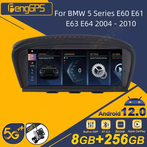 For BMW 5 Series E60 E61 E63 E64 2004 - 2010 Car Radio Wireless Carplay Android Auto Intelligent Sys