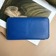 ::HERMES:: B刻馬賽克藍silk in 絲巾長夾