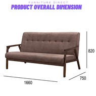 LOFT Living SOMERSET 3 Seater Solid Wood Sofa kayu sofa murah