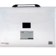 InterX Carry File Case Document Bag TRANSPARENT & CCX 100biru