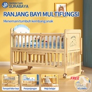 Tempat tidur kayu solid multifungsi / tempat tidur bayi / tempat tidur anak / Baby Tempat tidur ayun