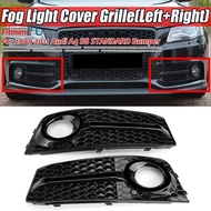 Black Car Front Fog Light Mesh Grille Cover for Audi A4 B8 2009-2011 Fog Lamp Honeycomb Grille Cover Replacement Accessories