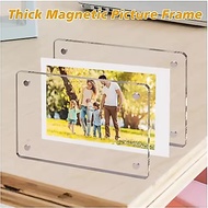 Magnetic Display Stand Photo Holder Rack Show Stander Transparent Acrylic Photo Frame Household
