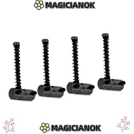 MAGICIANOK ​4PCS Electric Guitar Bass Bridge Saddles​, ​Black ​Spring Screws​ ​Electric Bass Compens