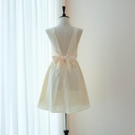 淡黃色禮服伴娘服露背派對雞尾酒短裙