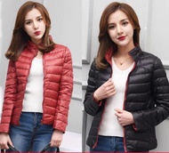 ZZOOI AYUNSUE Autumn Winter Women Ultra Light Down Jacket Duck Down Double Side Jackets Short Thin C