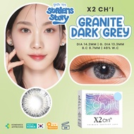 X2 CHI Vol I Granite (Dark Grey) Softlens Warna Bulanan
