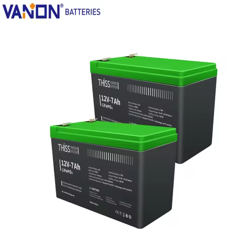 VANON 1/2Pcs 12V 7Ah LiFePO4 Li-on Off Grid Storage Battery,Li-on Iron Phosphate Battery for Fish Fi