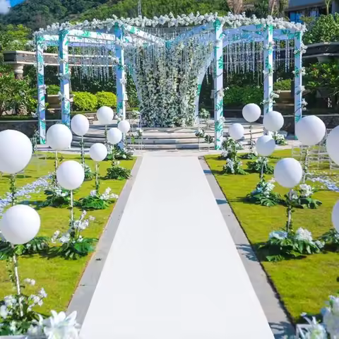 White Non-woven Fabric Carpet Wedding Aisle Carpet Wedding Exhibition Ceremony Disposable Carpet Cor