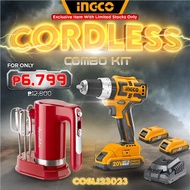 ✕◙☏Exclusive Ingco Cordless Combo Kit Set Impact Drill w/ Kitchen Mixer COSLI23023 | CIDLI200215 ICP