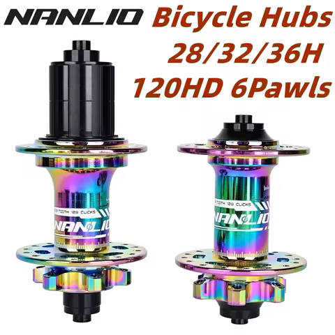 NANLIO XM820 120HD Mountain Road Bike Hubs | Bicycle hubs 6-Pawl High-Density Ratchet System with 28