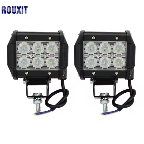 2pcs Car Led Light Bar 18W Work Light Lamp spot flood beam 4" Motorcycle Tractor Boat Off Road 4WD 4