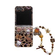 Cho Samsung Galaxy Z Flip 6 phim hoạt hình Hello Kitty Bracket Vòng đeo tay Ốp điện thoại cho Samsun