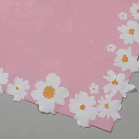 20Pcs/Lot Disposable Daisy Flower Napkins Flower Print Decorative 33x33cm Paper Napkins Thickened Pa